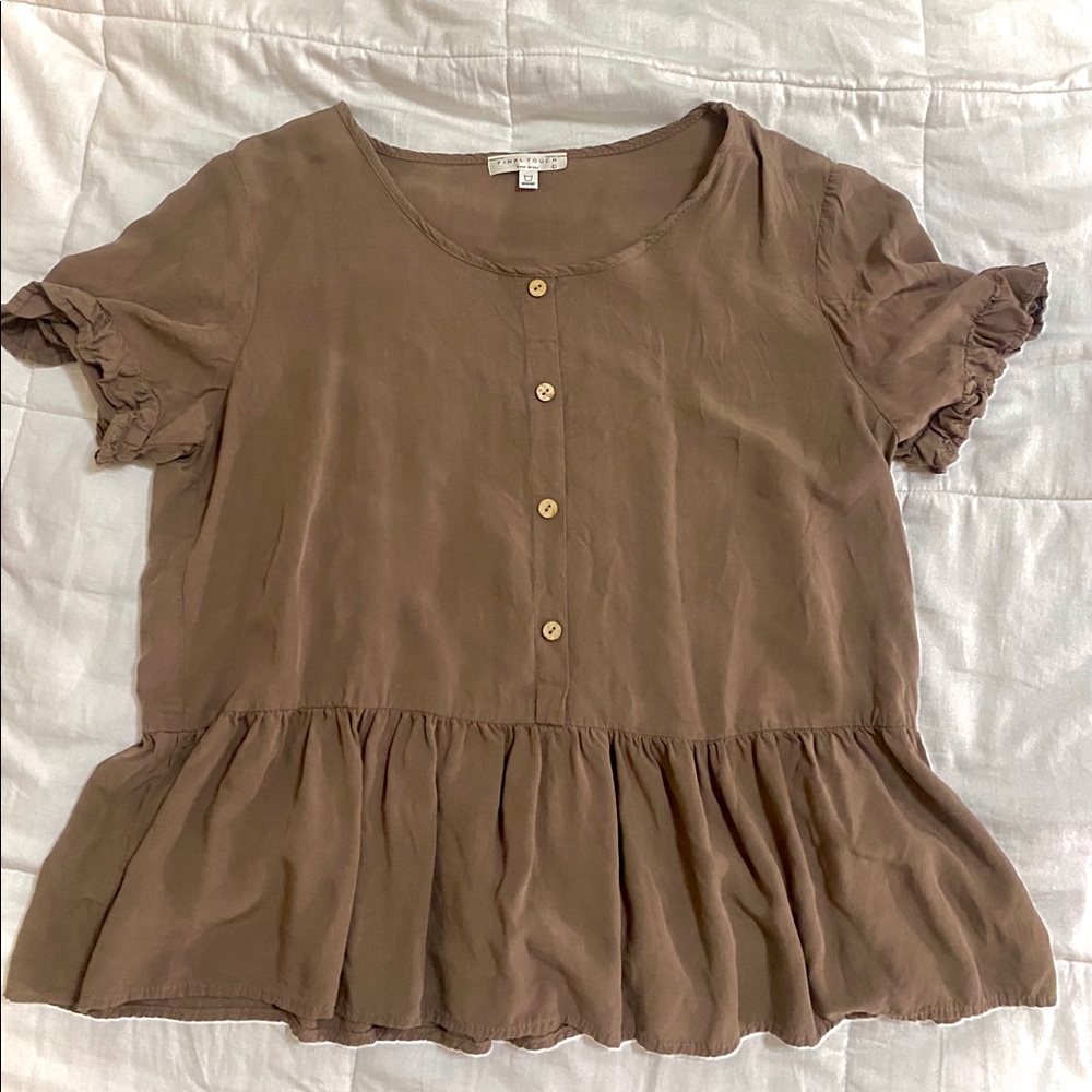 Dark taupe (Large) blouse by “FINAL TOUCH”